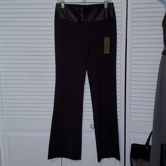 Ciello Couture Brown Pinstriped Trousers - Picture 1 of 7